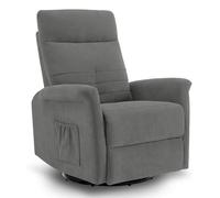 M MCombo Poltrona relax per TV con funzione reclinabile, manuale, con funzione basculante e girevole, girevole a 360°, soggiorno, camera da letto, 7011 (Grigio)