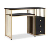 M MCombo Scrivania con cassetti, tavolo da toeletta senza specchio, in legno, struttura in metallo, per computer, soggiorno, moderno, 45,5 x 109 x 81 cm, 2407