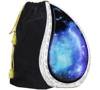 M MEILINXU Urna decorativa a goccia, urna funeraria per ceneri umane, da esporre a casa o in nicchia al Columbarium, urna in alluminio incisa per ceneri adulto, maschio o femmina, cielo stellato blu