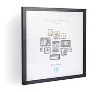 M MERCEO Cornice portafoto 30 x 30 cm, nera, minimalista, moderna, per foto e immagini, 1 pezzo, con copertura in vetro acrilico, montaggio a parete, verticale o orizzontale