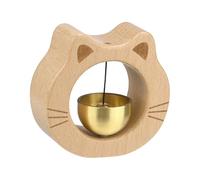 M METERXITY 1-Pack Campanello magnetica Per Negozianti Per Apertura Porta, 3 Pollici/7.7 Cm Campanello A Vento Vintage In Noce E Ottone Per Portico/Giardino/Cortile [Beige, Forma Gatto]