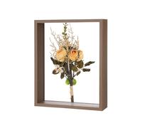 M METERXITY 1-Pack Cornice Per Fiori Secchi, 8 X 10 Pollici Doppia Cornice Galleggiante In Acrilico E Legno Per Tavolo/DIY/Artigianato [Caffè]