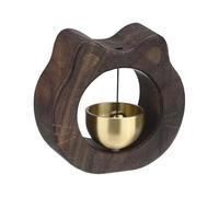 M METERXITY 1 Pcs Campanello magnetica Per Negozianti Per Apertura Porte 3inch/7.7cm Campanello A Vento Vintage In Faggio Con Campana In Ottone [Marrone Forma Gatto]