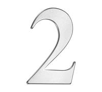 M METERXITY 1-Pezzi Numero Civico Autoadesivo, 4 Pollici Numero di Casella Postale in Acciaio Inossidabile 304 per Casa/Ufficio/Hotel/Cascina, Numero Civico per Esterno [Numero 2, Argento]