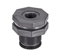M METERXITY 1 Set PVC Passaparete Raccordo - Passaparete Filettato Acqua Serbatoio Connettore, con Spina Raccordo, Applica a Acquari, Secchiello per Pioggia, (Filettatura G1/2, Grigio)