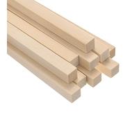 M METERXITY 10-Pack Asticelle Quadrate In Legno, 25/64 X 12 Pollici Asticelle Quadrate Non Finite, Asticelle Quadrate In Legno Duro Per Progetti Fai Da Te/Modellismo [Colore Legno]