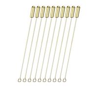 M METERXITY 10-Pack Spille Da Balzo, 2.8 Pollici Spilli Lunghi In Rame Con Fermo Per DIY Abbigliamento/Accessori/Cravatte/cappello/Sciarpa/Gioielli, Spilli A Testa Piatta [Ottone Naturale]