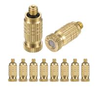 M METERXITY 10-Pezzi Ottone Nebulizzazione Ugelli, 0,008"/0,2mm Ugelli Nebulizzazione Ottone, Testa Ugello Nebulizzatore ad Alta Pressione per Sistema Raffreddamento Esterno/Serra [10/24 UNC]