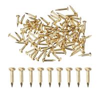 M METERXITY 100 Pcs Piccoli Chiodini, 1.2mm x 8mm Precisione Mini Chiodi in Ottone Testa Tonda per Legno/DIY Artigianato Decorativo/Accessori Casa/Appendi Quadri
