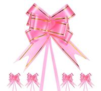 M METERXITY 100-Pz Fiocchi Nastro, 3.74" / 9.5cm Fiocchi Nastro Bordo Dorato Plastica per Confezioni Regalo/Matrimoni/Fiori/Cesti Decorativi, Fiocchi Nastro Raso [Fiocco Regalo]