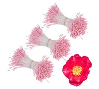 M METERXITY 1080pz Doppie Teste Stami Fiori-1mm Stami Fiori Artificiali Pistilli Opachi Perline Floreali per Creazioni Artigianali Torte/Biglietti Natale/Decorazioni Matrimoni Casa(Rosa)
