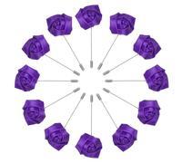 M METERXITY 12-Pezzi Boutonniere Rosa, Boutonniere Sposo, Spilla Bavero Boutonniere per Matrimonio Uomo/Decorazione Abito Uomo/Fiori Sposo Tasca Boutonnieres/Fai Da Te Bouquet [Viola Scuro]