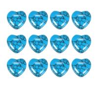 M METERXITY 12 Pezzi Pietre della Preoccupazione, 0.59 inch Giada, Blu | Cristalli per Ansia e Rocce a Cuore, Protezione Mamme Donne Meditazione e Energia Lenitiva, per San Valentino