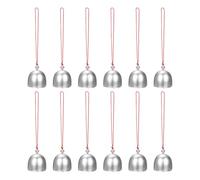 M METERXITY 12-Pz Campane Appese, Piccole Campane Decorative Campanelli a Vento Campanelli Vintage per Decorazioni Natalizie/Casa/Finestra/Giardino, Pendente Campana Appesa [Argento, Rosso]