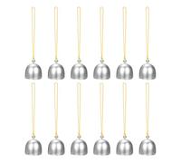 M METERXITY 12-Pz Campane Appese, Piccole Campane Decorative Campanelli a Vento Campanelli Vintage per Decorazioni Natalizie/Casa/Finestra/Giardino, Pendente Campana Appesa [Argento, Giallo]