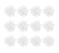 M METERXITY 12-Pz Fiori Chiffon 1.97" x 1.97" Fiori Tessuto a Rete, Fermagli per Capelli Chiffon, Fiori per Decorazioni Casa/Matrimoni/Fasce Capelli/Fai da Te/Feste/Giardino [Beige Bianco]