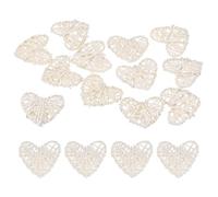 M METERXITY 12-Pz Palle Vimini e Rattan a Forma Cuore 60mm/2.4" Palle Rattan Decorative Sfere Riempitive per Vasi Riempitivi Ciotole per Natale/Matrimoni/Artigianato/Home Decor [Bianco]