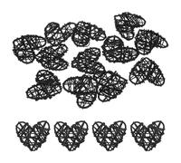 M METERXITY 12-Pz Palle Vimini e Rattan a Forma Cuore 60mm/2.4" Palle Rattan Decorative Sfere Riempitive per Vasi Riempitivi Ciotole per Natale/Matrimoni/Artigianato Casa [Nero]