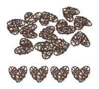 M METERXITY 12-Pz Palle Vimini e Rattan a Forma Cuore 60mm/2.4" Palle Vimini Decorative Sfere Riempitive per Vasi Riempitivi Ciotole per Natale/Matrimoni/Artigianato [Marrone]