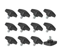 M METERXITY 12-Pz Viti a Farfalla, Manopole a T M6x10mm, Manopole Serraggio Plastica per Lavorazione Legno/Macchinari/Attrezzature, Vite a Testa Zigrinata Filettatura Serraggio [Nero]
