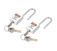 M METERXITY 2 Confezioni Lucchetti Di Sicurezza Per Bloccaggio E Etichettatura - Chiavi Diverse, Leggeri E Compatti, Ideali Per Lock Out Tag Out, (38mm, Bianco)