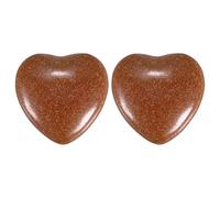 M METERXITY 2-Pack 1.18" Giada Pietre della Preoccupazione, Protezione | Bordeaux, Cristalli Ansia, Rocce a Cuore, Energia Calmante, Meditazione, Mamme e Donne, Regali San Valentino
