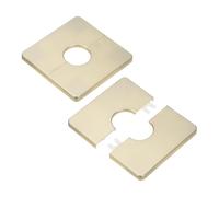 M METERXITY 2-Pack Flangia A Parete Divisa, Per Tubo Con Diametro Esterno 1 Pollice/25mm Piastra ABS Quadrata Autoadesiva Copritubi Per Tubi Dell'Acqua/Rubinetti [Tono Oro]