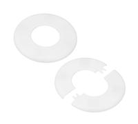 M METERXITY 2-Pack Flangia A Parete Divisa, Per Tubo Con Diametro Esterno 2 Pollici/50mm Piastra ABS Rotonda Autoadesiva Coperture Idrauliche Per Tubi Dell'Acqua/Rubinetti [Bianco]
