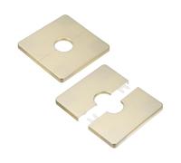 M METERXITY 2-Pack Flangia A Parete Divisibile, Per Tubo Con Diametro Esterno 0.8 Pollici/20mm Piastra Di Copertura ABS Quadrata Autoadesiva Piastre Dell'acqua/Rubinetti [Tono Oro]