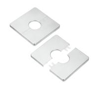M METERXITY 2-Pack Flangia A Parete Divisibile, Per Tubo Con Diametro Esterno 1 Pollice/25mm ABS Piastra Di Copertura Quadrata Autoadesiva Piastre Di Copertura [Tonalità Argento]