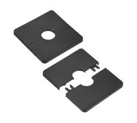 M METERXITY 2-Pack Flangia Divisibile Da Parete, Per Tubo Con Diametro Esterno 0.8 Pollici/20mm Piastra ABS Copritubo Quadrata Autoadesiva Coperture Idrauliche [Nero]