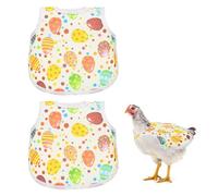 M METERXITY 2-Pack Gilet Protettivo per Galline, 4.9 Pollici Grembiule in Poliestere con Cinturino Regolabile, Vestito Protettivo per Accoppiamento [Easter Egg Chicken]