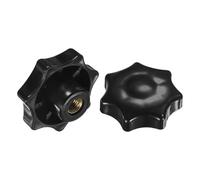 M METERXITY 2-Pack Manopole A 7 Punte Con Filettatura Femmina M10 60 Mm Testa A Sette Punte Foro Cieco Per Presa Di Serraggio Per Macchinari/Elettronica/Falegnameria Filettatura A Vite [Nero]