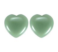 M METERXITY 2-Pack Pietre di Giada della Preoccupazione 1.18 in Teal | Cristalli Ansia, Rocce a Cuore, Protezione e Energia Lenitiva, Meditazione Mamme Donne, Regali San Valentino