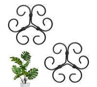 M METERXITY 2-Pack Supporto per Piante Monstera, 10.5x10.5 cm Supporto in Ferro per Steli Piante Stabilizzatore Ganci Portanti per Accessori Crescita Rampicanti Interno/Esterno [Nero, Stile A]