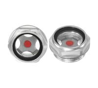 M METERXITY 2-Pack Vetro Di Livello Olio Per Compressore D'Aria, M33 X 2mm Vetro Temperato Senza Perdite Raccordi Esagonali Misuratore Di Livello Olio Senza O-Ring Per Compressore D'Aria