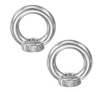 M METERXITY 2 Pcs Dado Di Sollevamento Ad Occhio M10, 304 Acciaio Inossidabile Dado Filettato Ad Anello Metrico Per Appendi Lampadari/Altalene [Tono Argento]