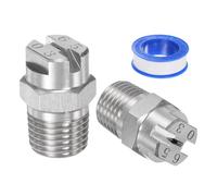 M METERXITY 2-Pezzi Ugello a Ventaglio Piatto, 65 Gradi 1/4BSPT Maschio Acciaio Inossidabile Ugelli Idropulitrice Sostituzione Ugello Pulitore Nastro Tenuta per Pistole Acqua (Orifizio 1,1mm)