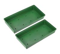 M METERXITY 2-Pezzi Vassoi per Centrotavola Floreali, 10,24" Base per Composizione Floreale Ciotola Plastica per Tavolo/Festa/Matrimonio, Scatola Porta Schiuma Floreale Rettangolare [Verde]