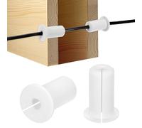 M METERXITY 2-Pz Kit Instradamento Cavi, per Foro a Parete da 3/4 Pollici, Passacavo Silicone, Passacavo a Parete, Boccola Copertura Foro a Parete per Cavo Ethernet [Lunghezza 38mm, Bianco]