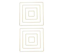 M METERXITY 2-Set Anelli Dream Catcher, 2.0", 3.9", 5.9", 7.9" Forma Quadrata In Metallo tiara Macramé Anello Floreale Per Casa/Valentine/DIY Craft/Matrimonio/Decorazioni A Parete [Oro]