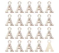 M METERXITY 20-Pack Lettere Con Strass, Lettere Dell'Alfabeto A Scorrimento Da 2mm Per Braccialetti Con Nome/ID, Collane, Braccialetti, Pendenti/Realizzazione Di Gioielli [Oro]