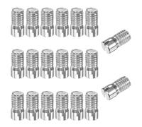 M METERXITY 20-Pack M5 x 10mm Spinotto Cilindrico A Fessura Con Filettatura Esterna, 304 Acciaio Inossidabile Spinotti Paralleli Per Dispositivi Metallici/Progetti In Legno [Tono Argento]