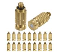 M METERXITY 20-Pezzi Ottone Nebulizzazione Ugelli, 0,012"/0,3mm Ugelli Nebulizzazione Ottone, Testa Ugello Nebulizzatore ad Alta Pressione per Sistema Raffreddamento Esterno/Serra [10/24 UNC]