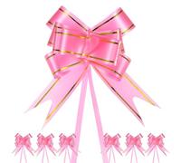 M METERXITY 200-Pz Fiocchi Nastro, 3.74" / 9.5cm Fiocchi Nastro Bordo Dorato Plastica per Confezioni Regalo/Matrimoni/Fiori/Cesti Decorativi, Fiocchi Nastro Raso [Fiocco Regalo]