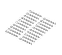 M METERXITY 20pz Occhio Bulloni - 304 Inossidabile Acciaio Filettati Occhio Bulloni Macchine Spalla Occhio Bullone, Anti Resistenza, Applica a Appendere (M5 x 40mm, Argento Tone)