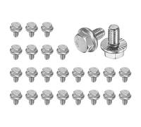 M METERXITY 25 Pezzi Bulloni A Testa Esagonale Con Flangia M6 X 10mm Vite | A Testa Esagonale Esterna, 304 Acciaio Inossidabile, Vite Metrica Completamente Filettata, Per Mobili Auto