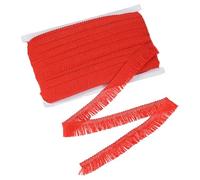M METERXITY 27 Iarde Frangia con Nappe, 1 Pollice Larghezza Frangia Poliestere Pizzo Boho Cucito Frangia per Abito/Gonna/Borse/Decorazione Fai Da Te [Rosso Brillante]