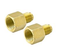 M METERXITY 2pz Ottone Tubo Raccordo Riduttore Adattatore - Dritto Riduttore Giunto, Connessione Stretta, Applicare a Tubo Serbatoio, (1/4SAE Maschio a 5/16SAE Femmina, Giallo)