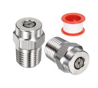 M METERXITY 2pz Suggerimenti Pulizia Superficiale - 25 Gradi 1/4" NPT Maschio Sostituzione Ugelli per Idropulitrice, Acciaio Inossidabile Nastro Sigillante per Pistole Acqua (Orifizio 0,977mm)